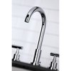 Kingston Brass FSC8921CML Manhattan Widespread Bathroom Faucet W/ Brass Pop-Up, Chrome FSC8921CML